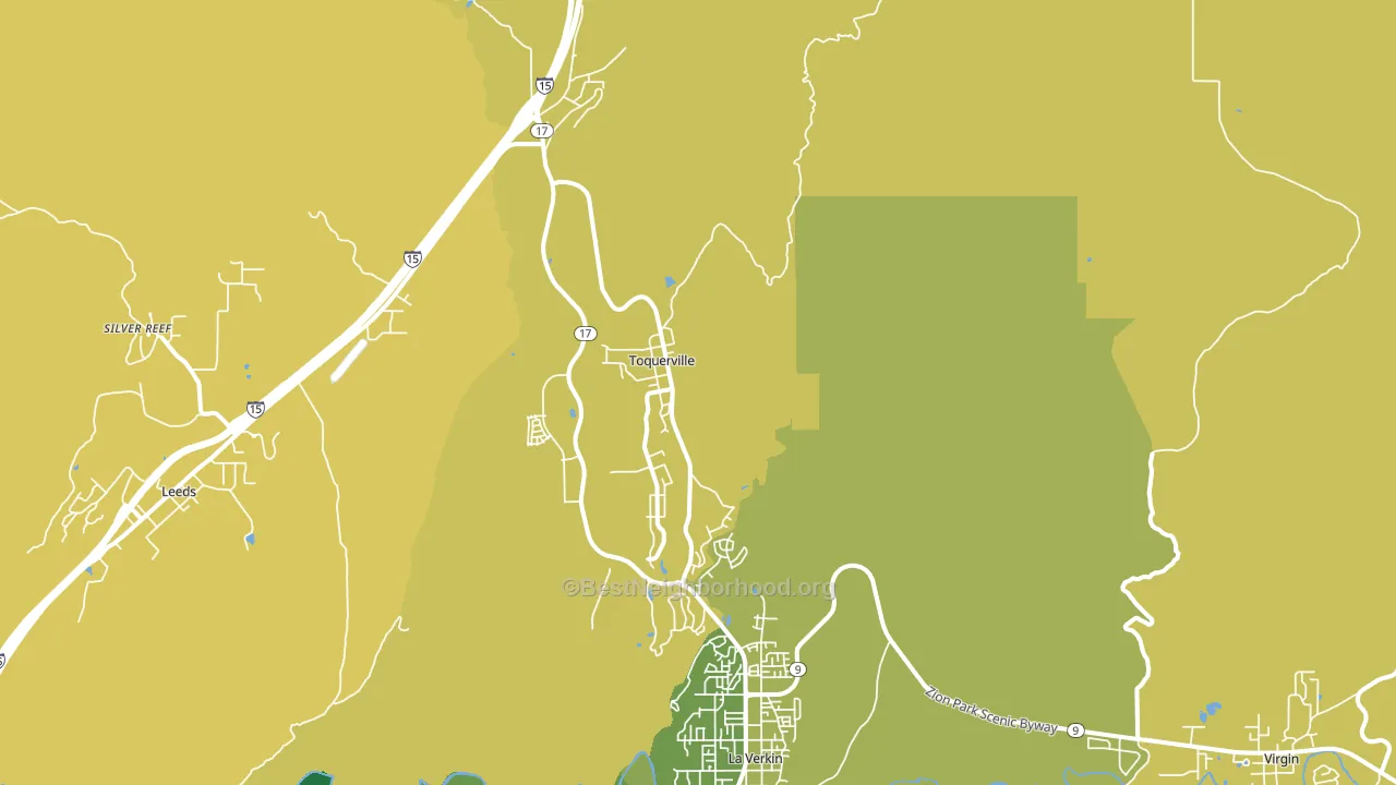 Toquerville, UT block-group voter-turnout map