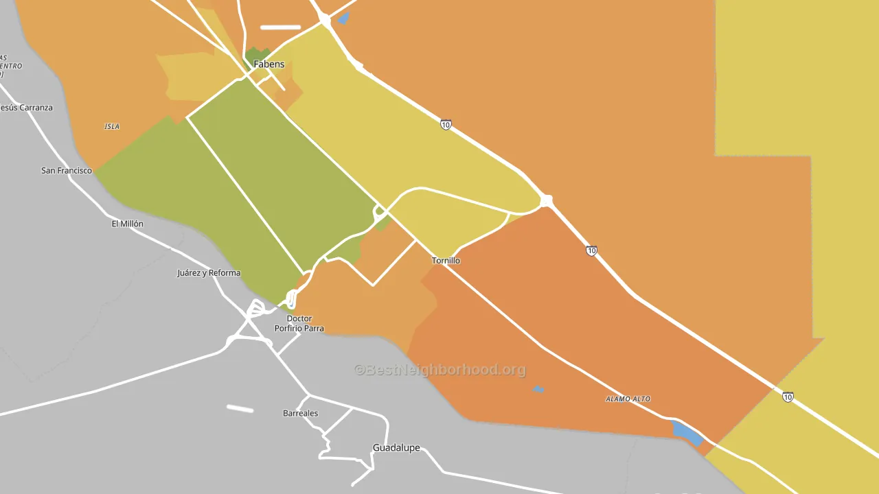 Tornillo, TX block-group voter-turnout map