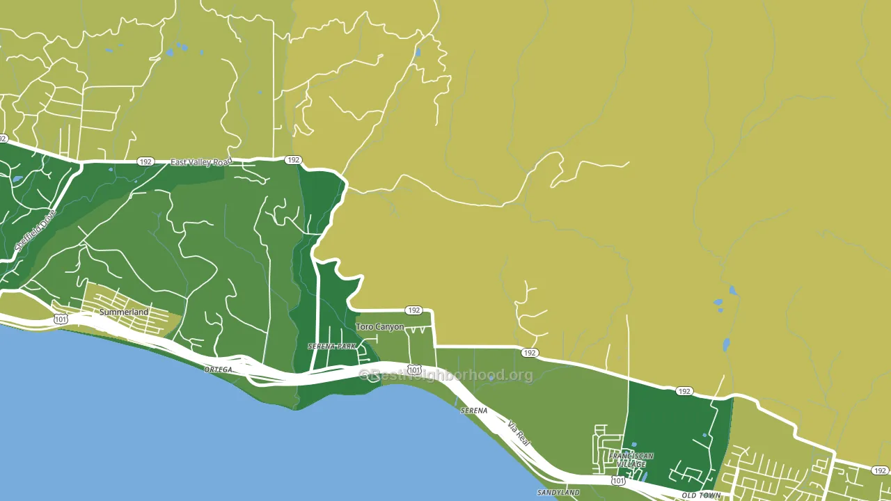 Toro Canyon, CA block-group voter-turnout map