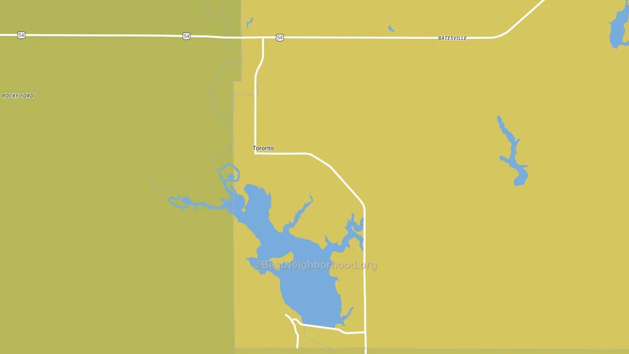 Toronto, KS block-group voter-turnout map