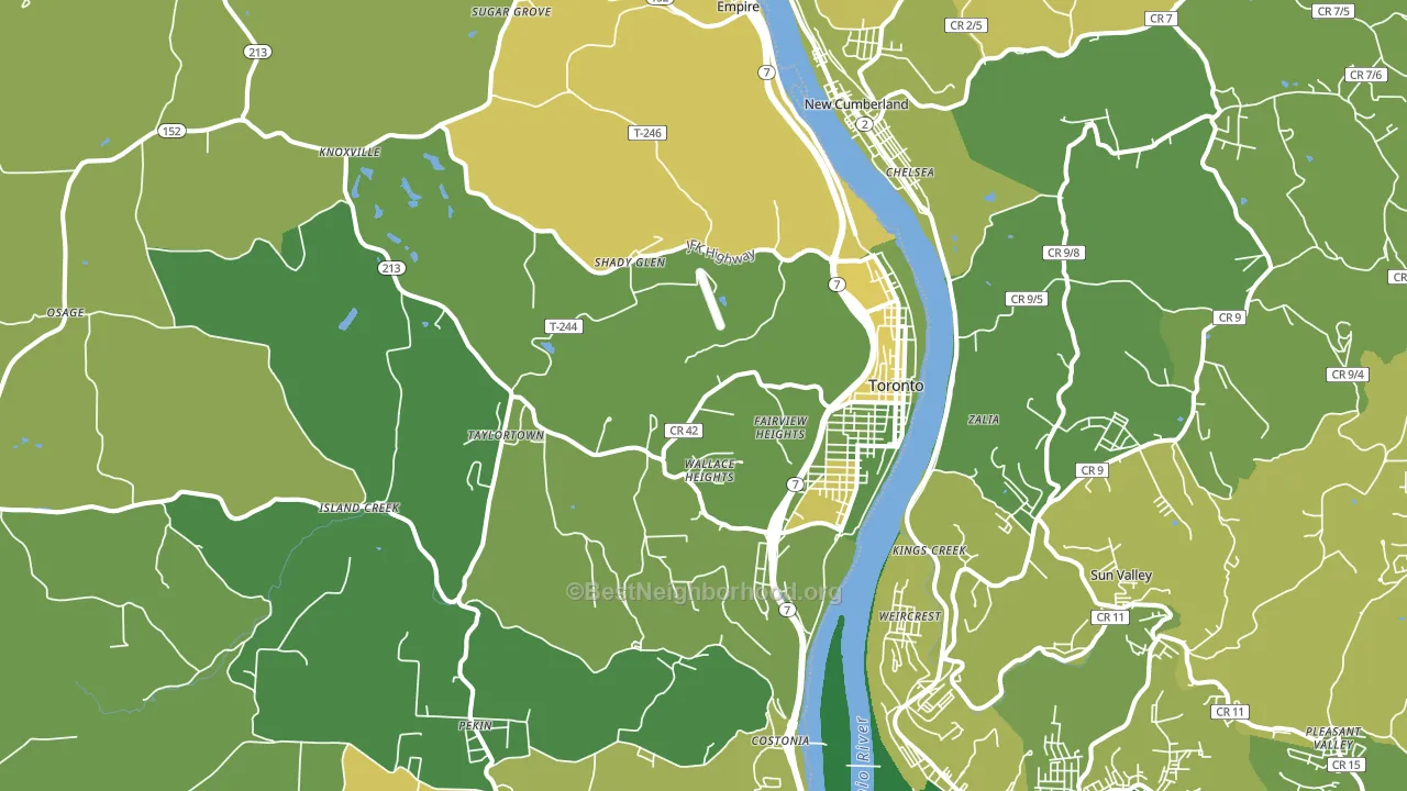 Toronto, OH block-group voter-turnout map