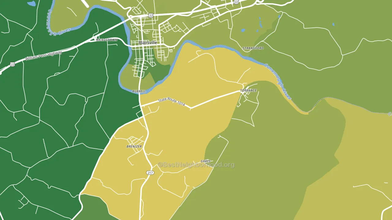 Torrance, PA block-group voter-turnout map
