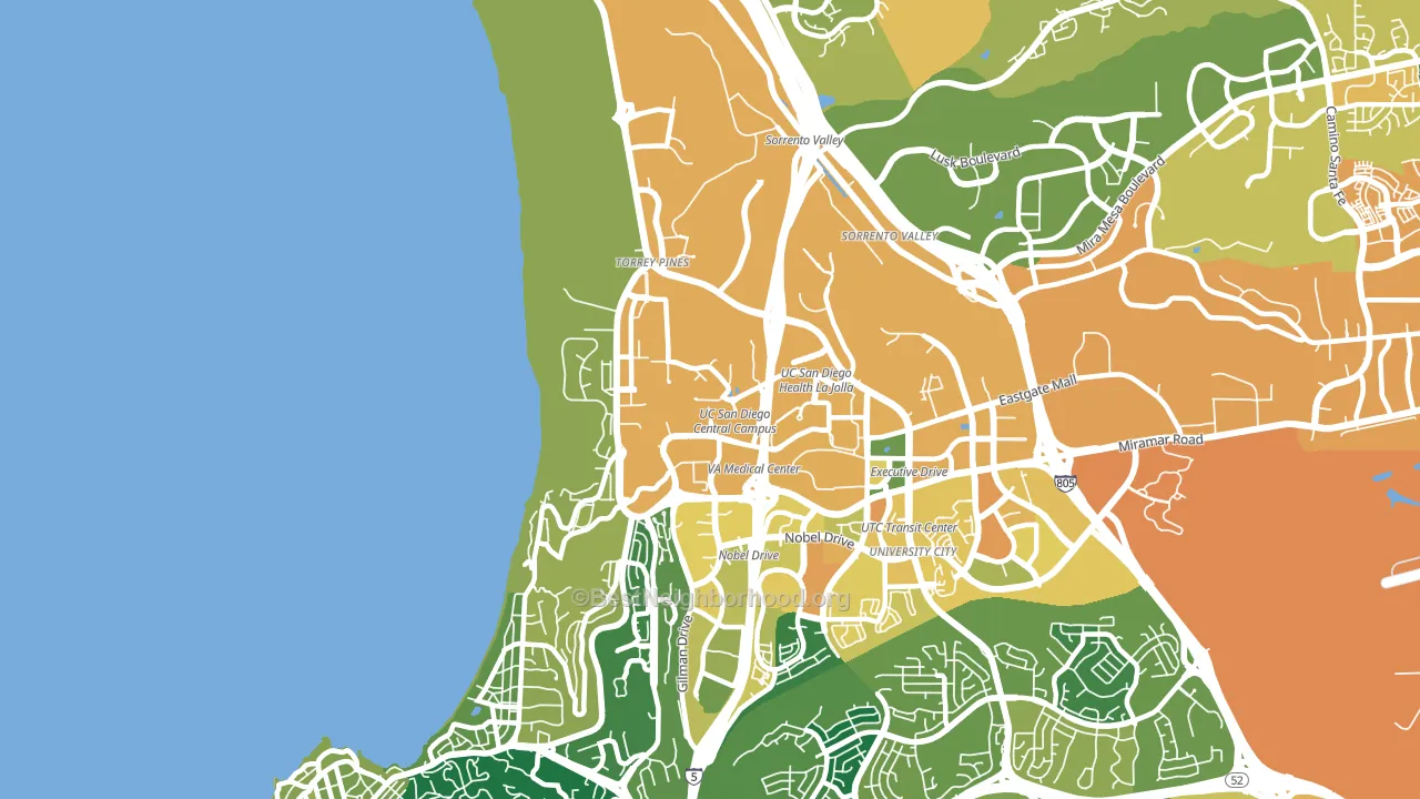 Torrey Pines, San Diego, CA block-group voter-turnout map