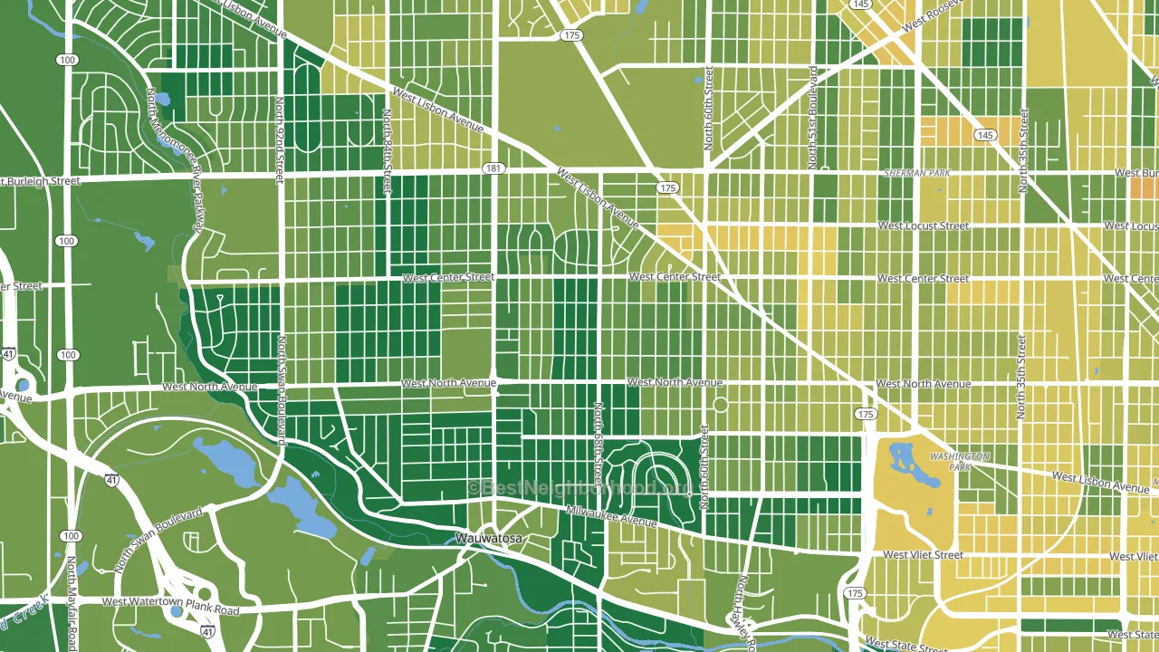 Tosa East Towne, Wauwatosa, WI block-group voter-turnout map