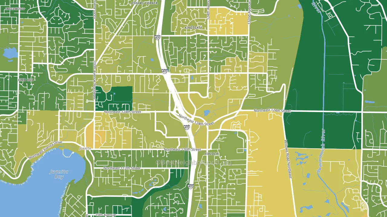 Totem Lake, Kirkland, WA block-group voter-turnout map