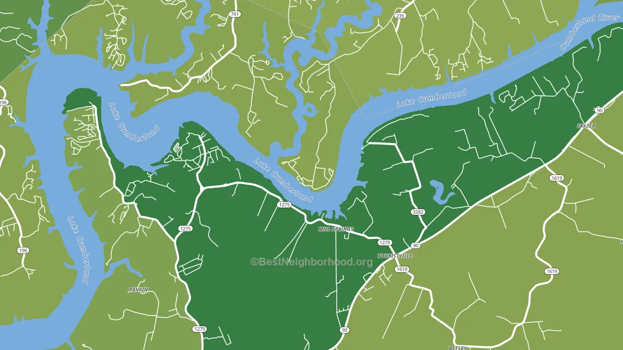 Touristville, KY block-group voter-turnout map