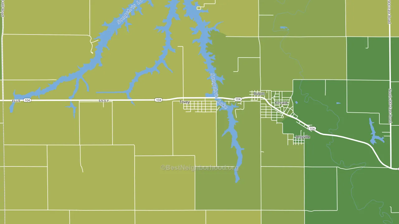 Tovey, IL block-group voter-turnout map