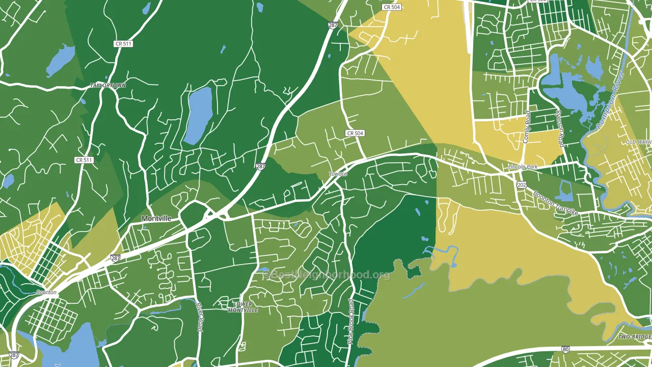 Towaco, NJ block-group voter-turnout map