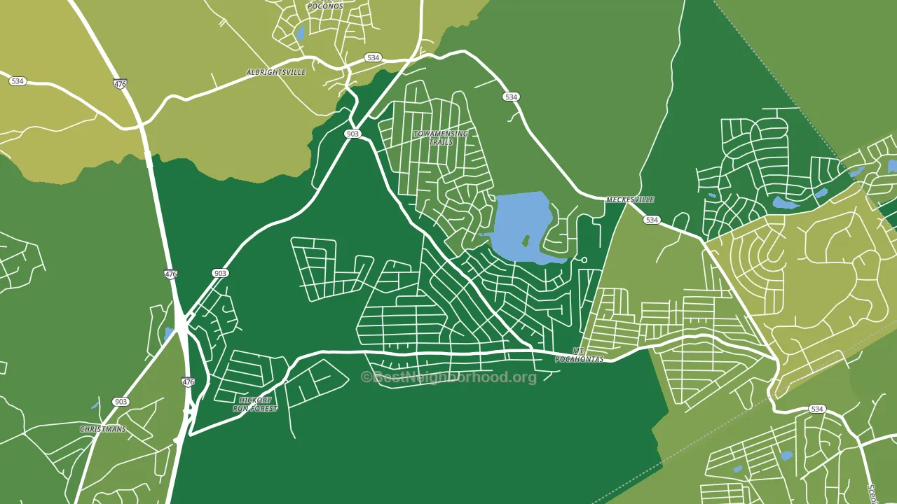 Towamensing Trails, PA block-group voter-turnout map