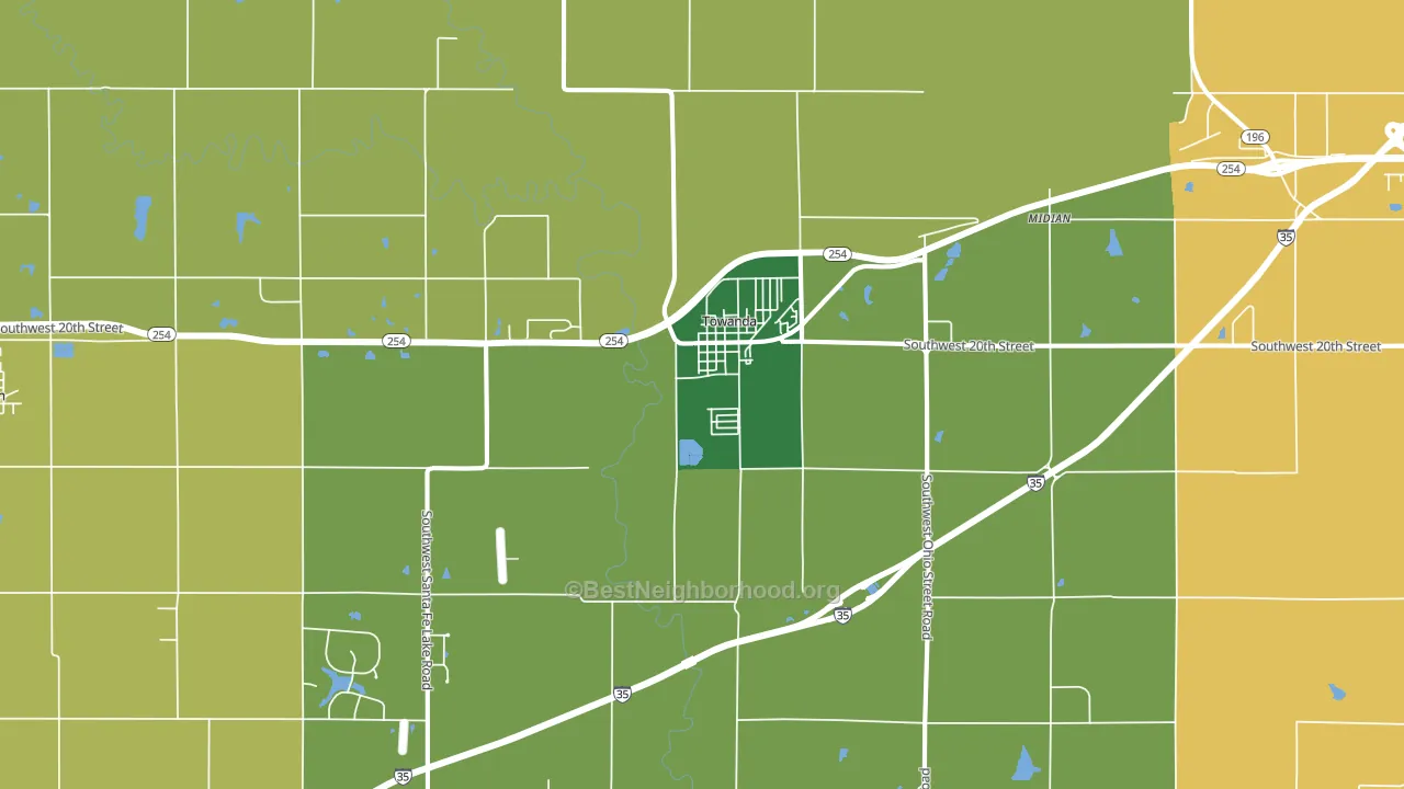 Towanda, KS block-group voter-turnout map