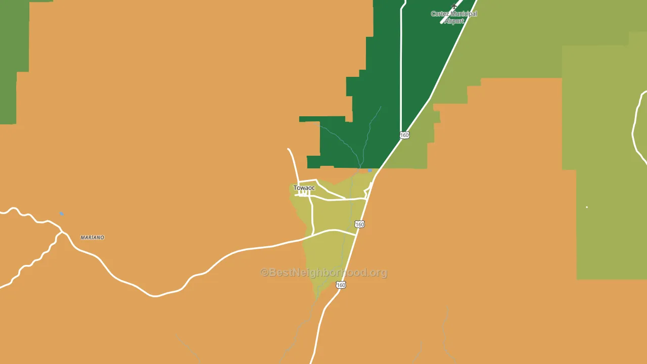 Towaoc, CO block-group voter-turnout map