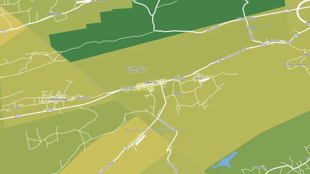Tower City, PA block-group voter-turnout map
