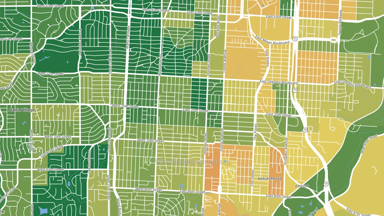 Tower Homes, Kansas City, MO block-group voter-turnout map