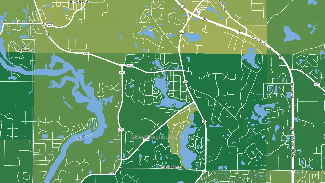 Tower Lakes, IL block-group voter-turnout map