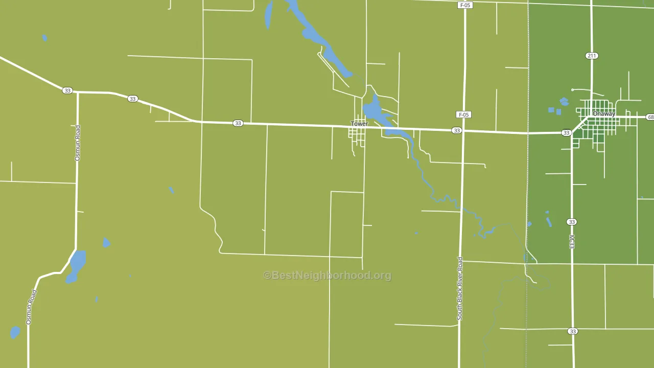 Tower, MI block-group voter-turnout map