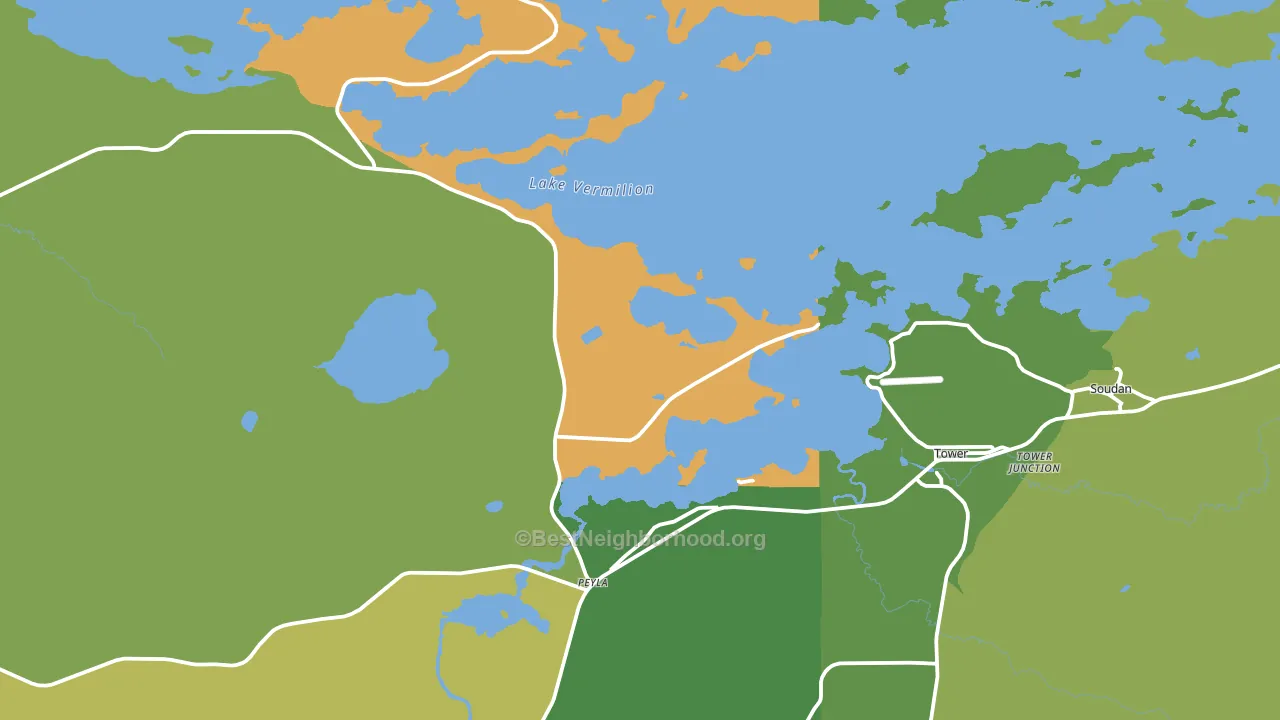 Tower, MN block-group voter-turnout map