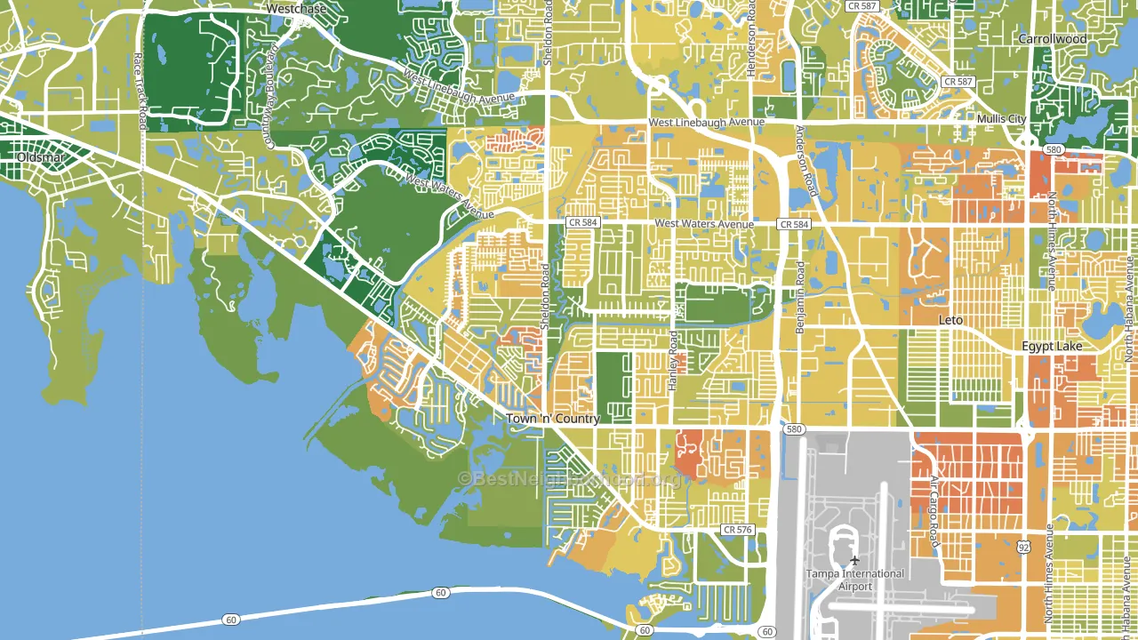 Town 'n' Country, FL block-group voter-turnout map
