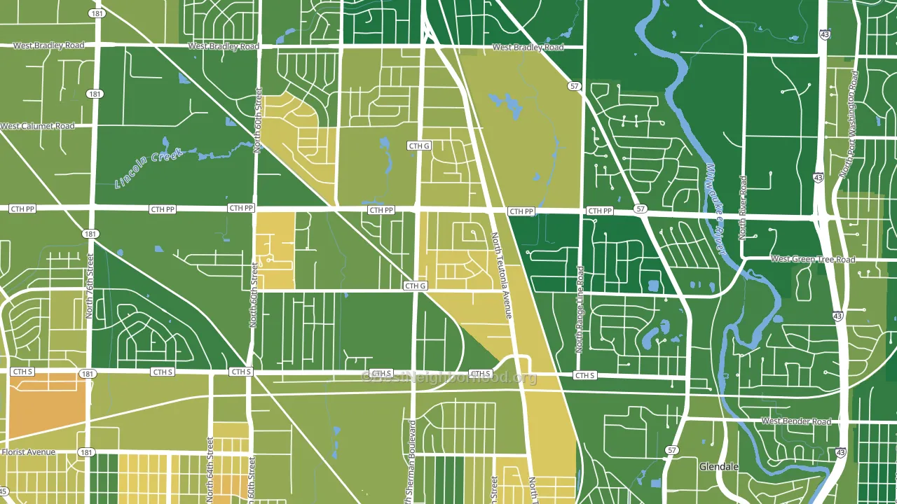 Town and Country Manor, Milwaukee, WI block-group voter-turnout map