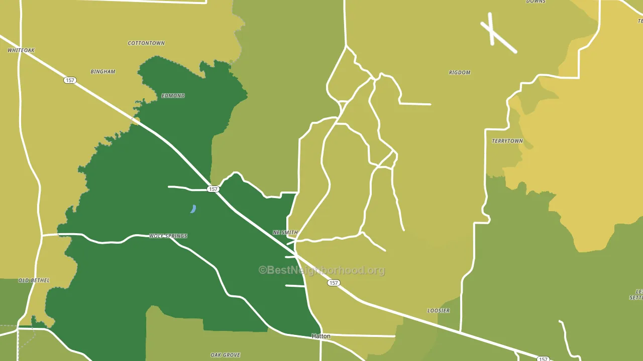 Town Creek, AL block-group voter-turnout map