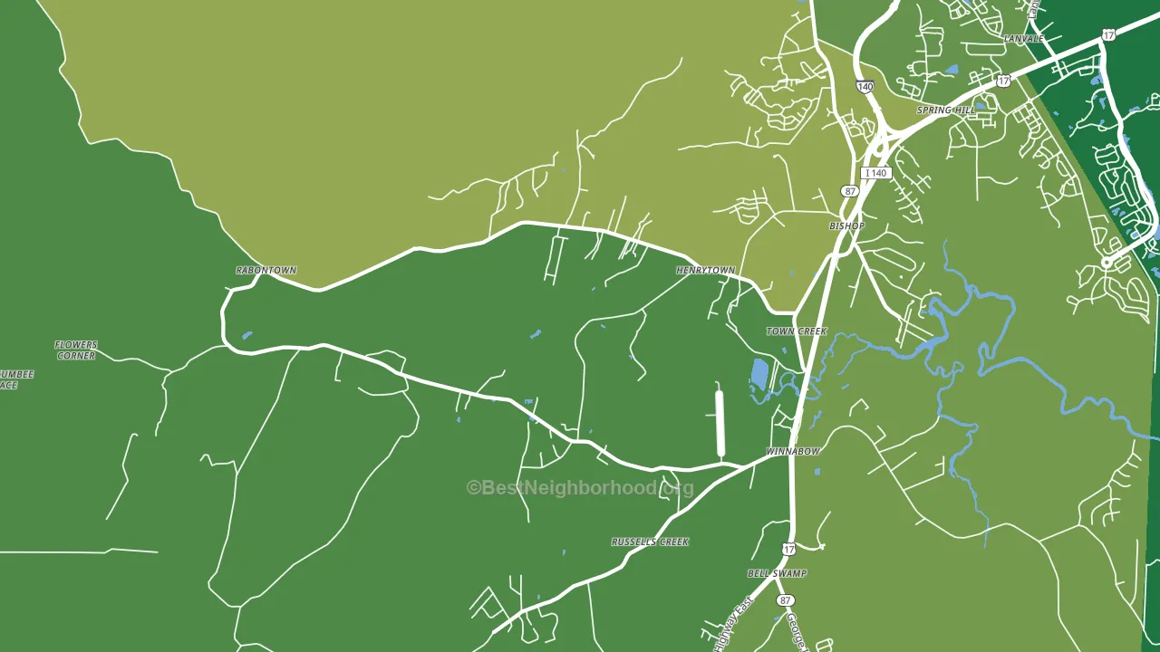 Town Creek, NC block-group voter-turnout map