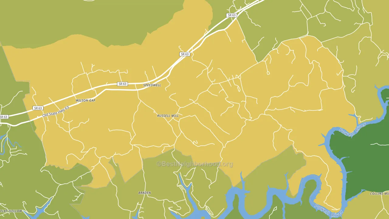 Town Creek, TN block-group voter-turnout map