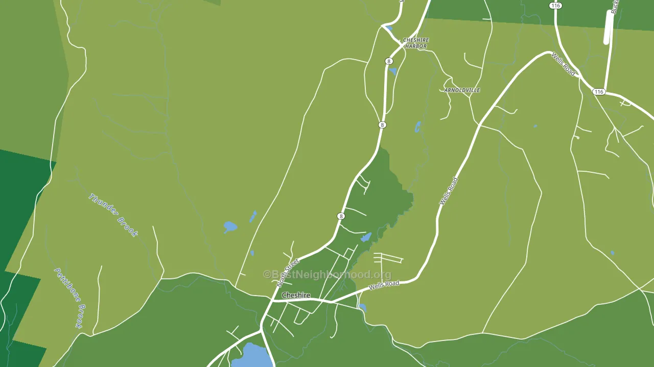 Town Crest Village, MA block-group voter-turnout map