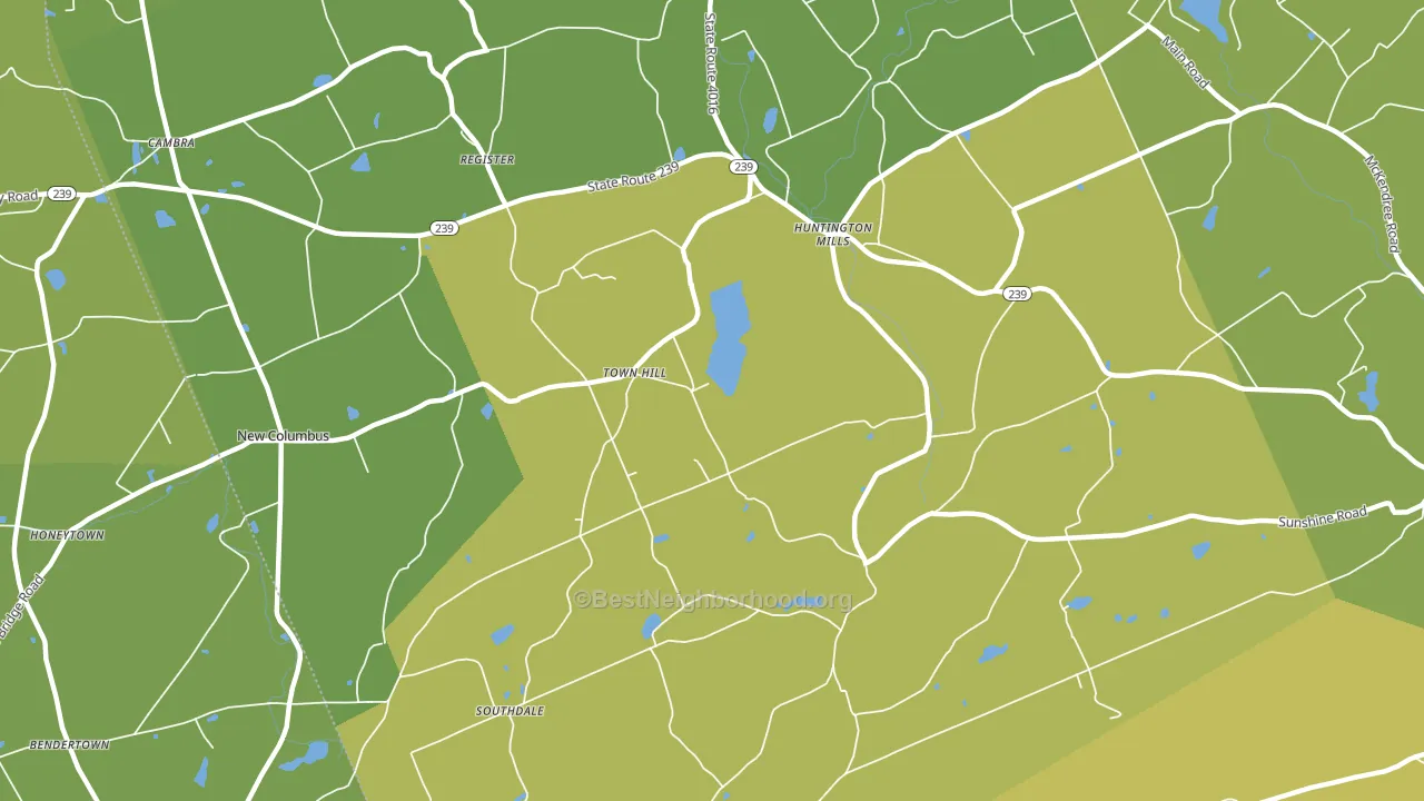 Town Hill, PA block-group voter-turnout map