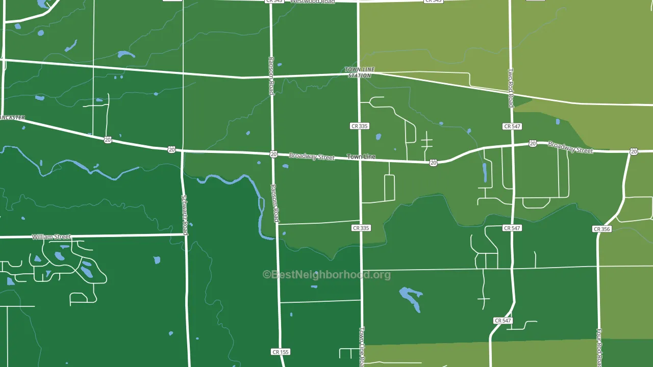 Town Line, NY block-group voter-turnout map