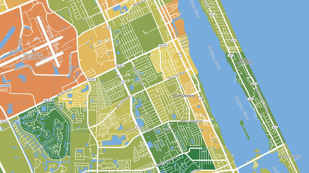 Town of Blake, South Daytona, FL block-group voter-turnout map