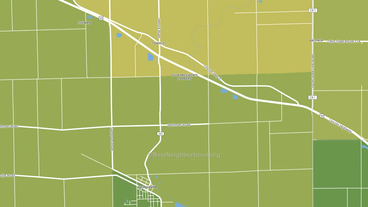 Townley, IN block-group voter-turnout map