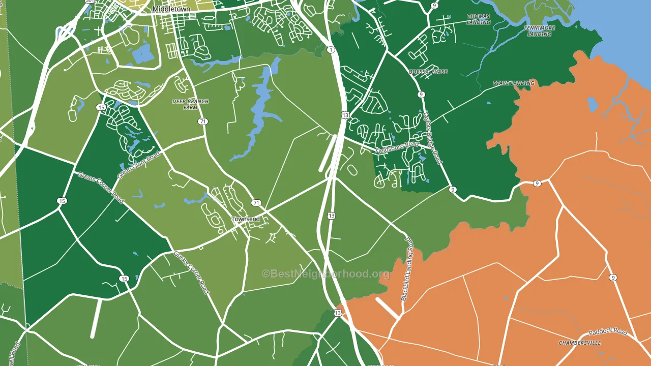 Townsend, DE block-group voter-turnout map