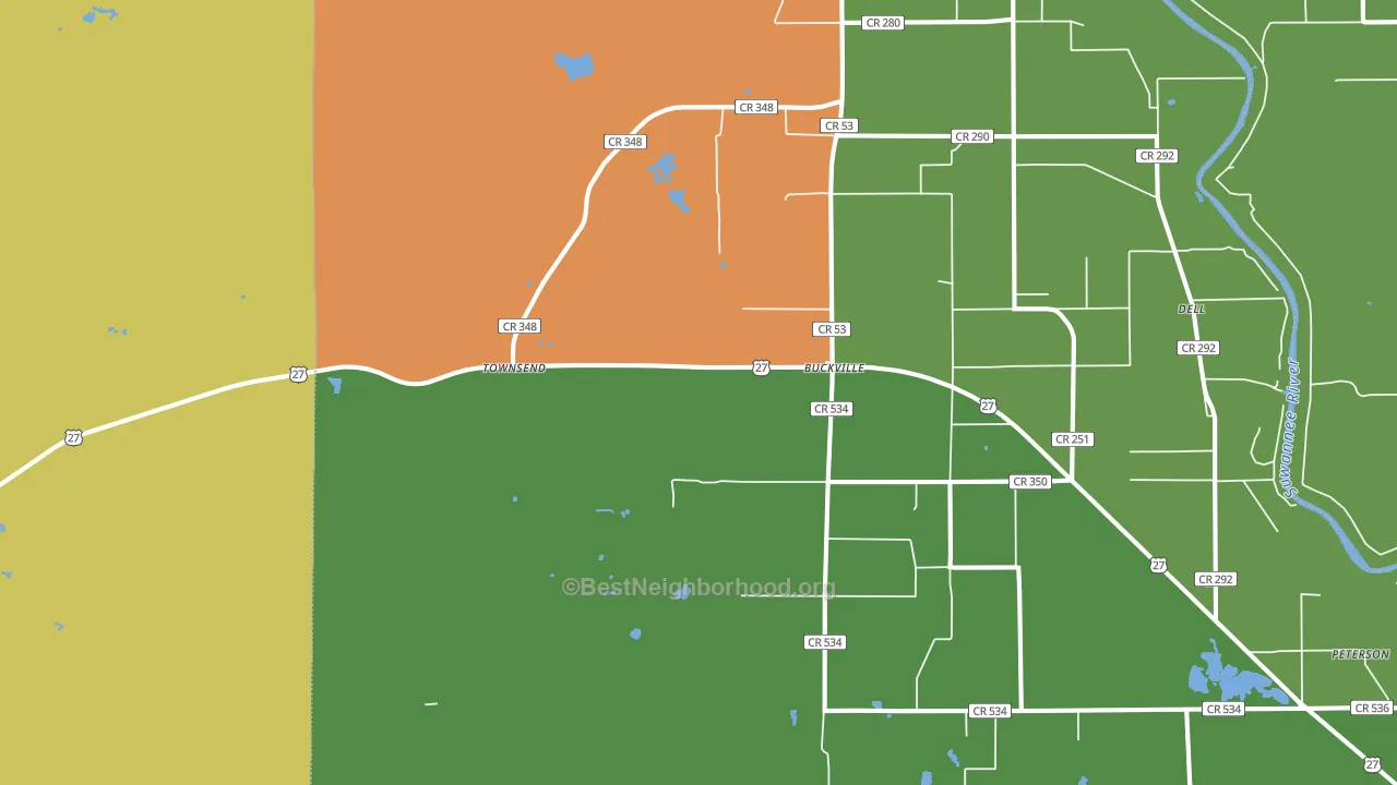 Townsend, FL block-group voter-turnout map