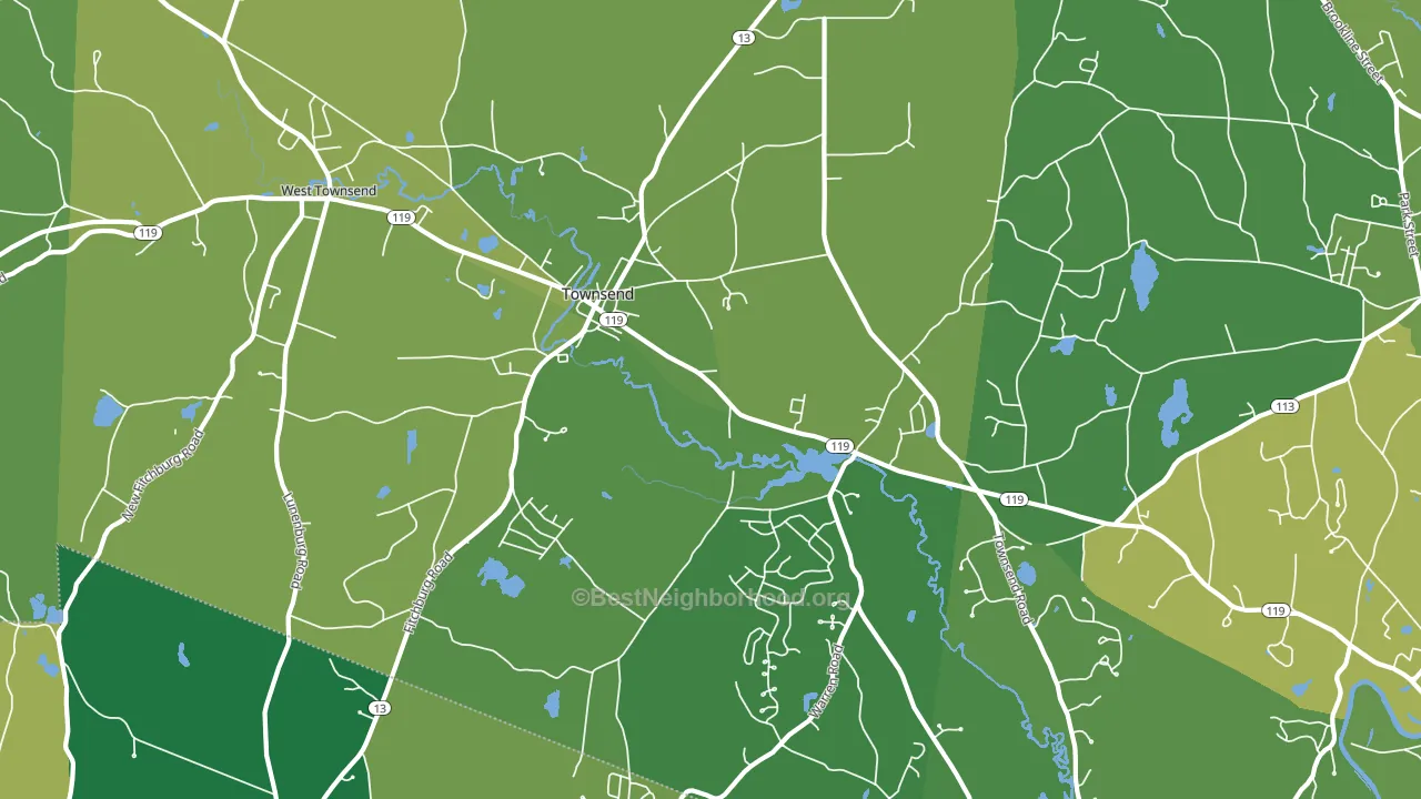 Townsend, MA block-group voter-turnout map