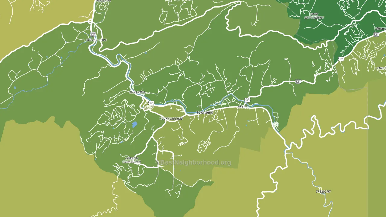 Townsend, TN block-group voter-turnout map