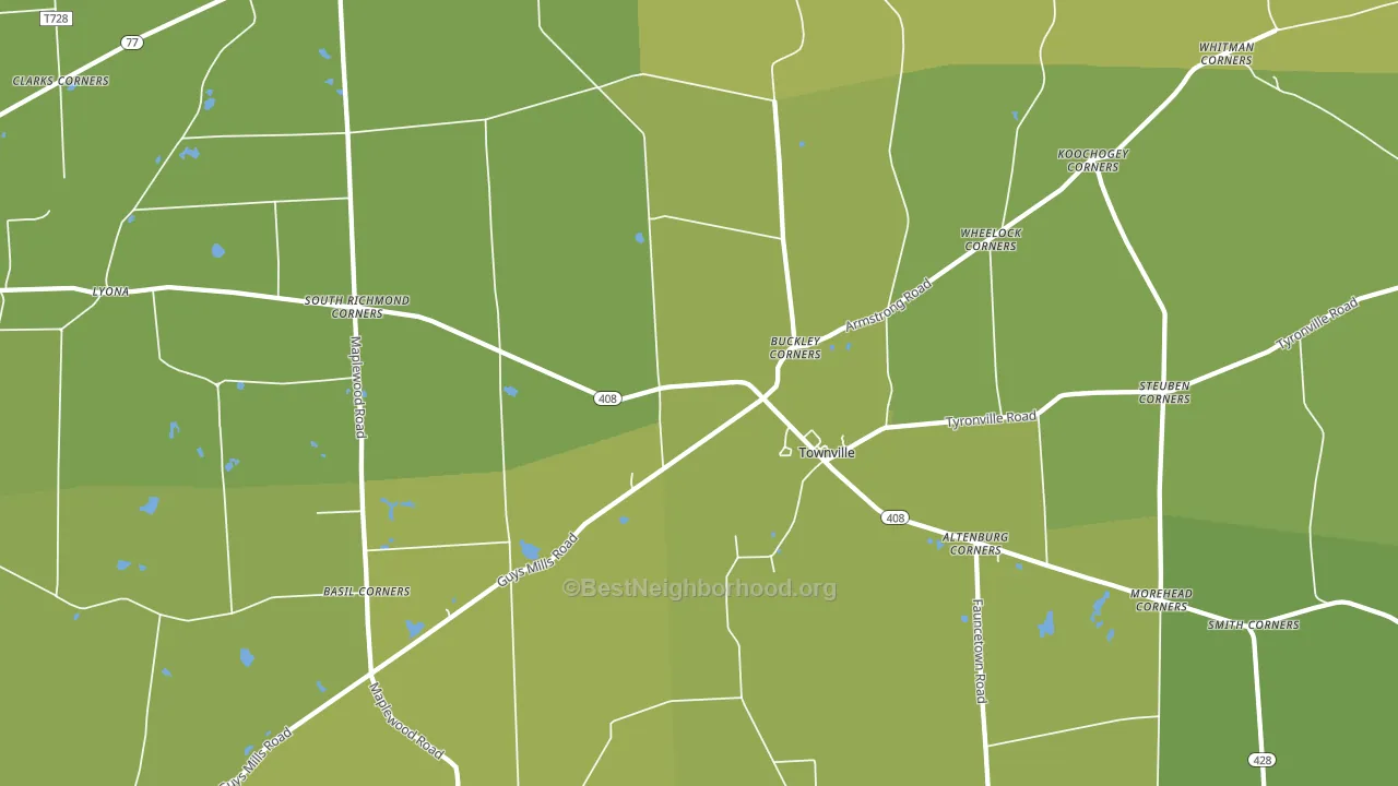 Townville, PA block-group voter-turnout map
