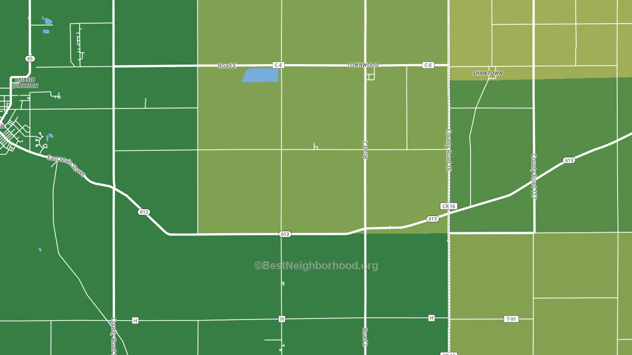 Townwood, OH block-group voter-turnout map