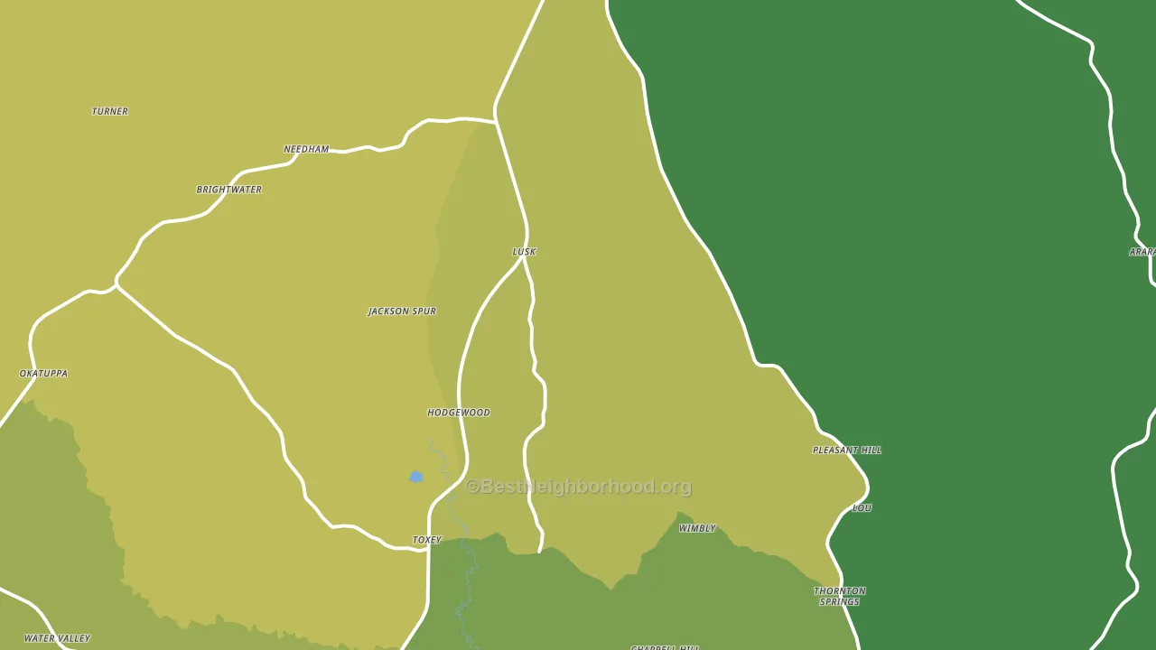 Toxey, AL block-group voter-turnout map
