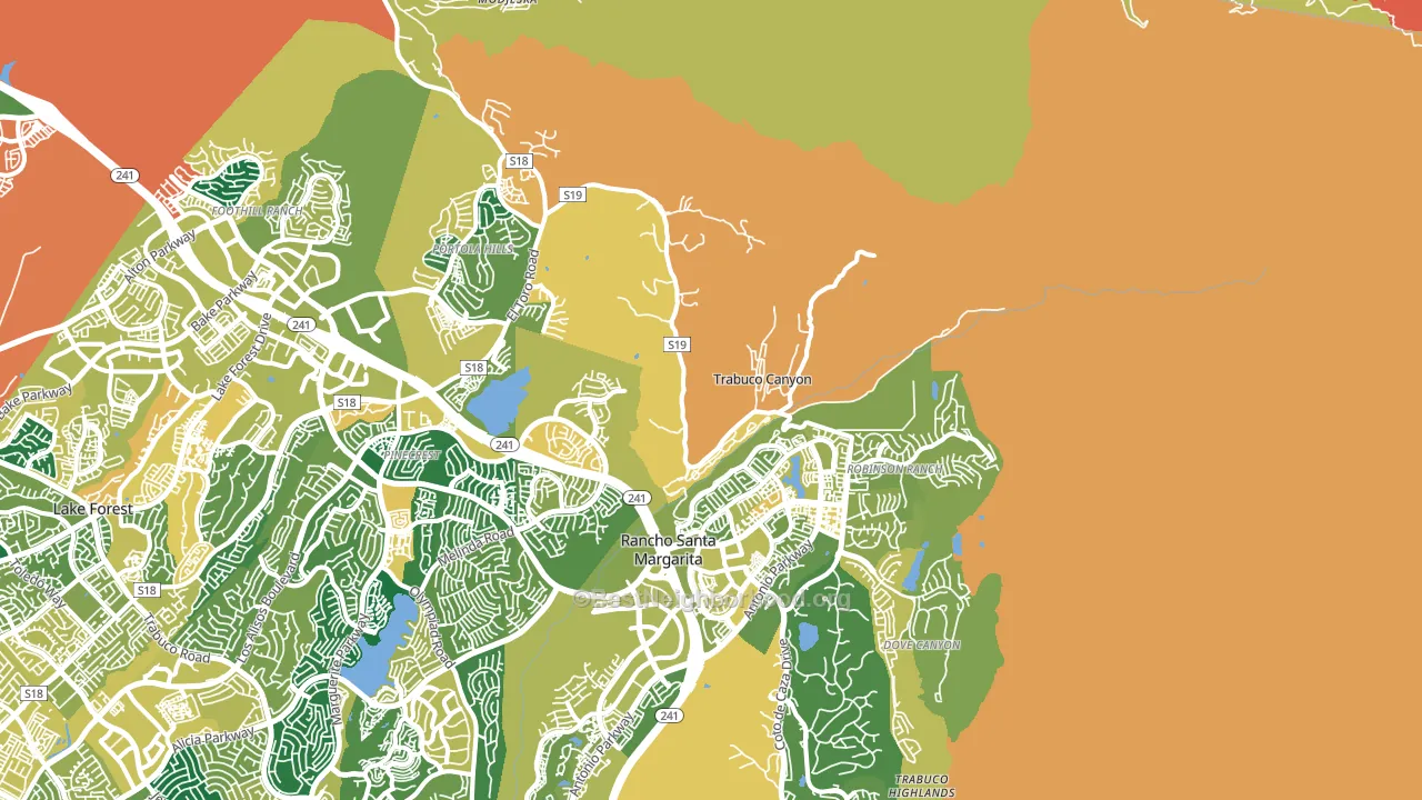 Trabuco Canyon, CA block-group voter-turnout map