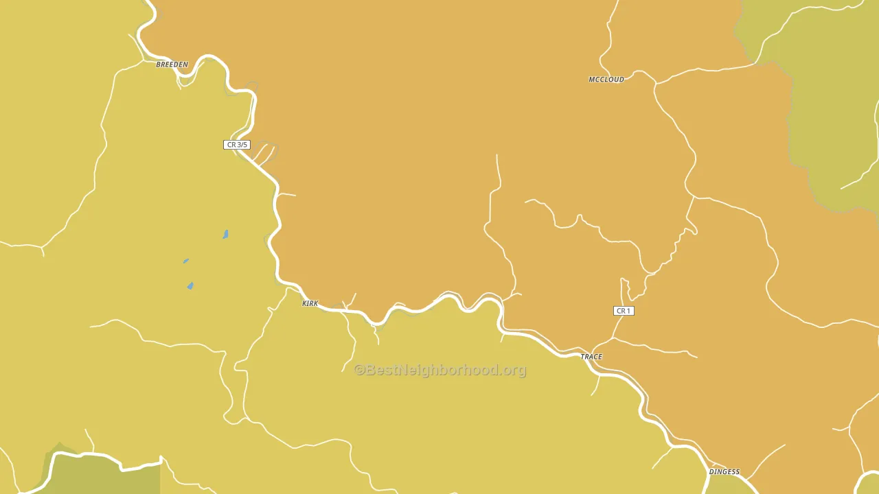 Trace, WV block-group voter-turnout map