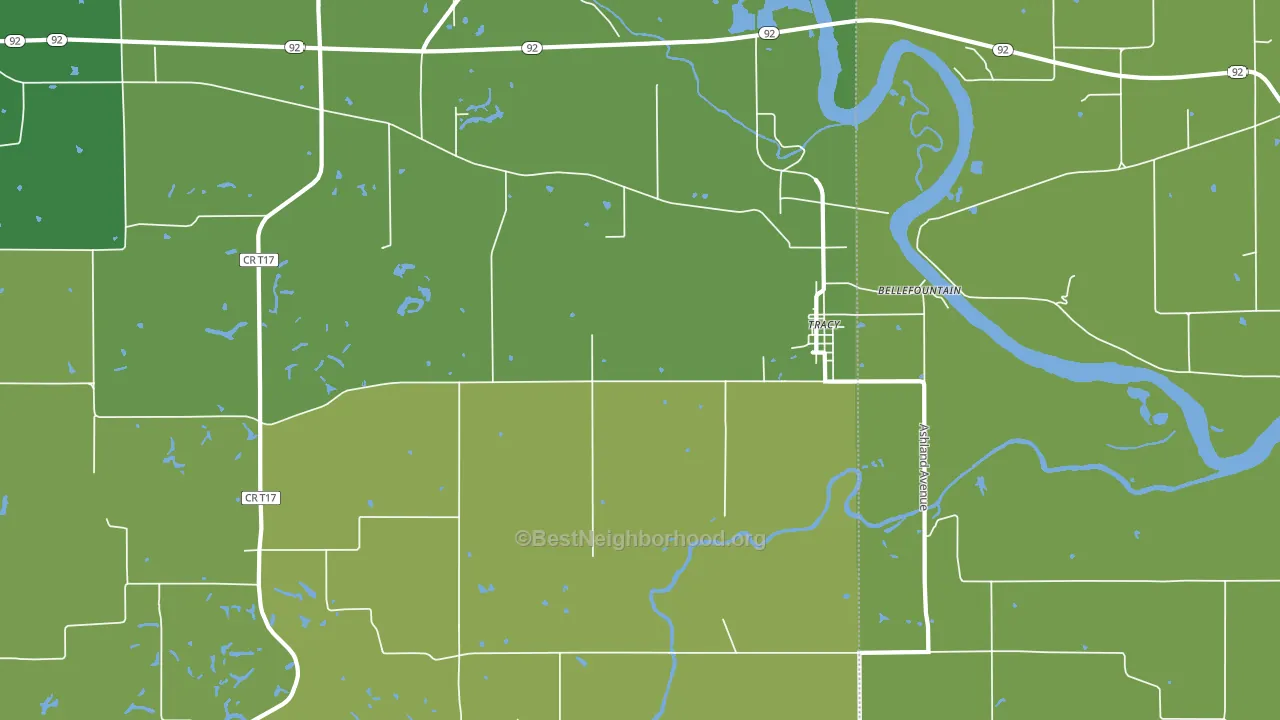 Tracy, IA block-group voter-turnout map