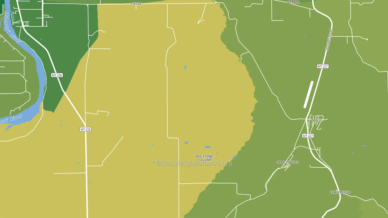 Tracy, MT block-group voter-turnout map