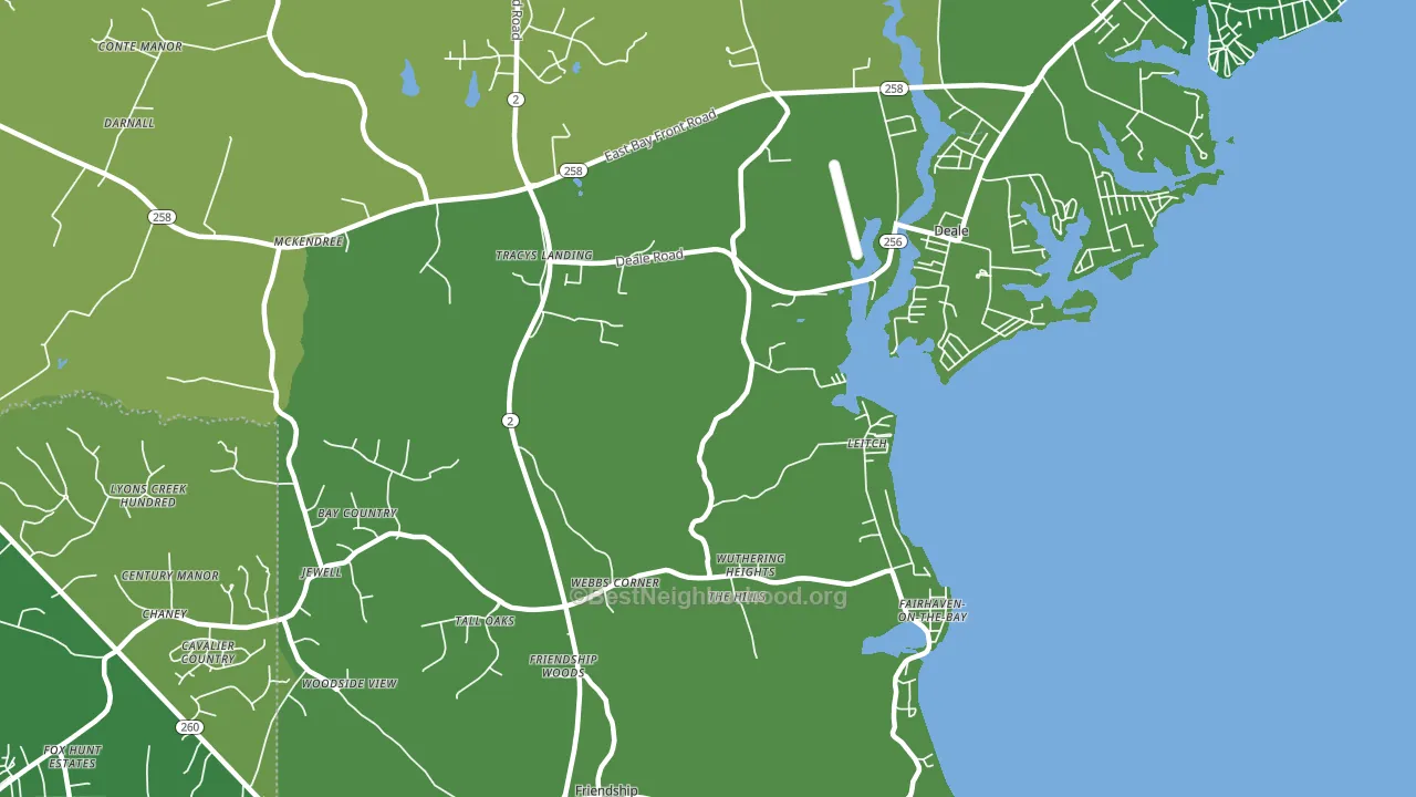 Tracys Landing, MD block-group voter-turnout map