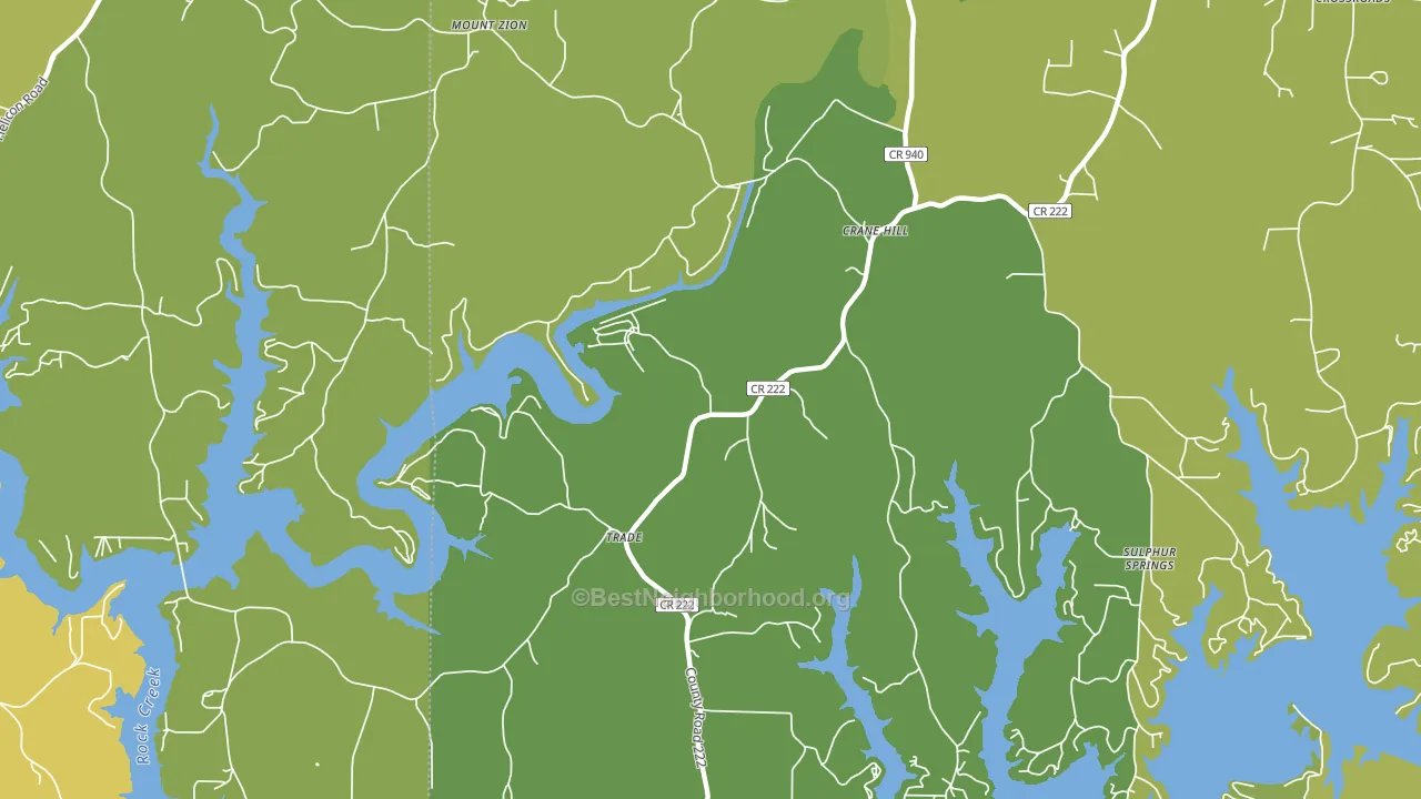 Trade, AL block-group voter-turnout map