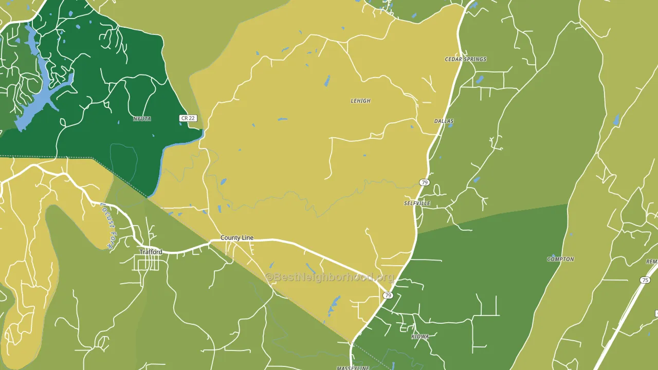 Trafford, AL block-group voter-turnout map
