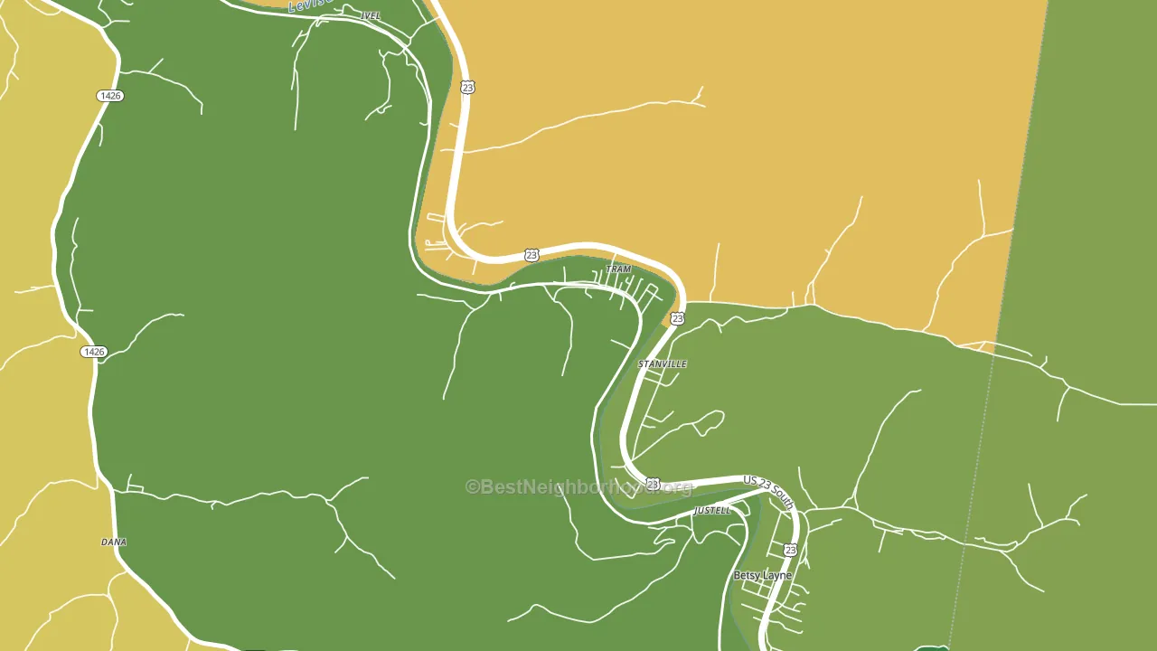 Tram, KY block-group voter-turnout map