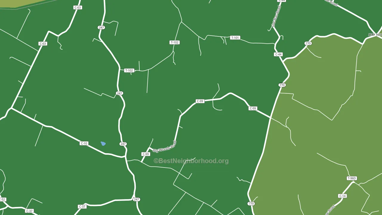 Tranquility, OH block-group voter-turnout map