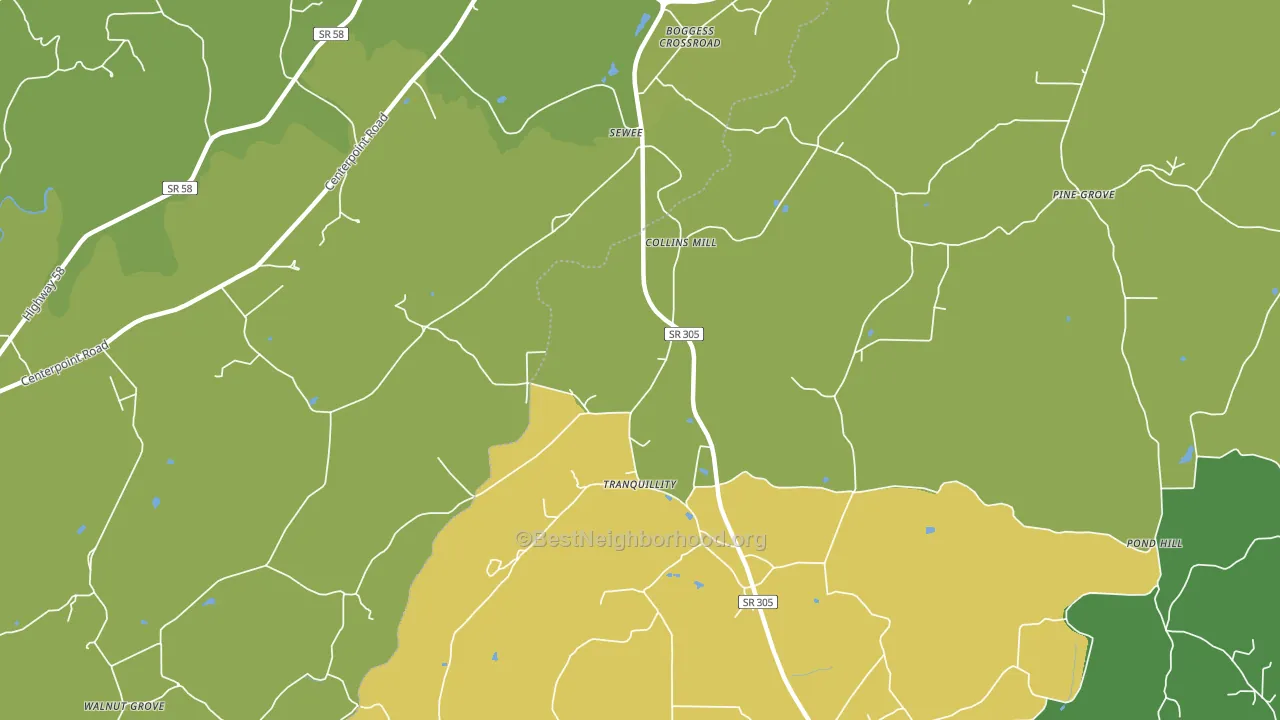 Tranquillity, TN block-group voter-turnout map