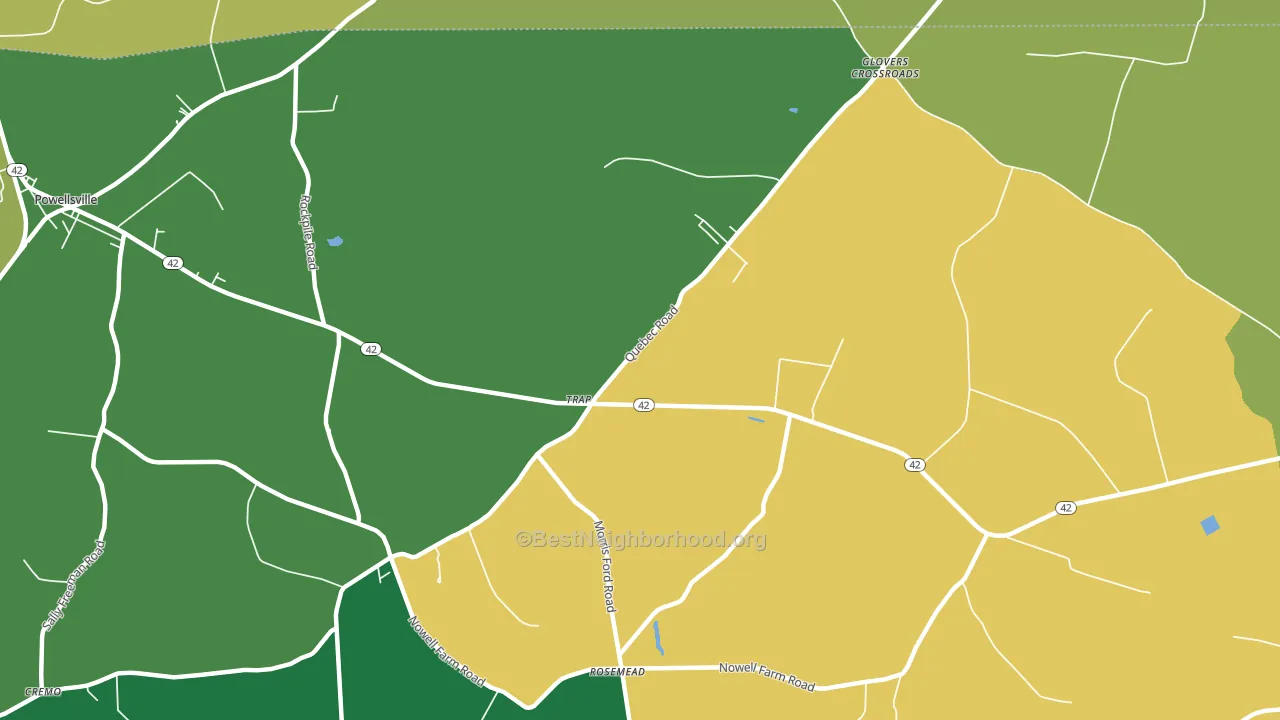 Trap, NC block-group voter-turnout map