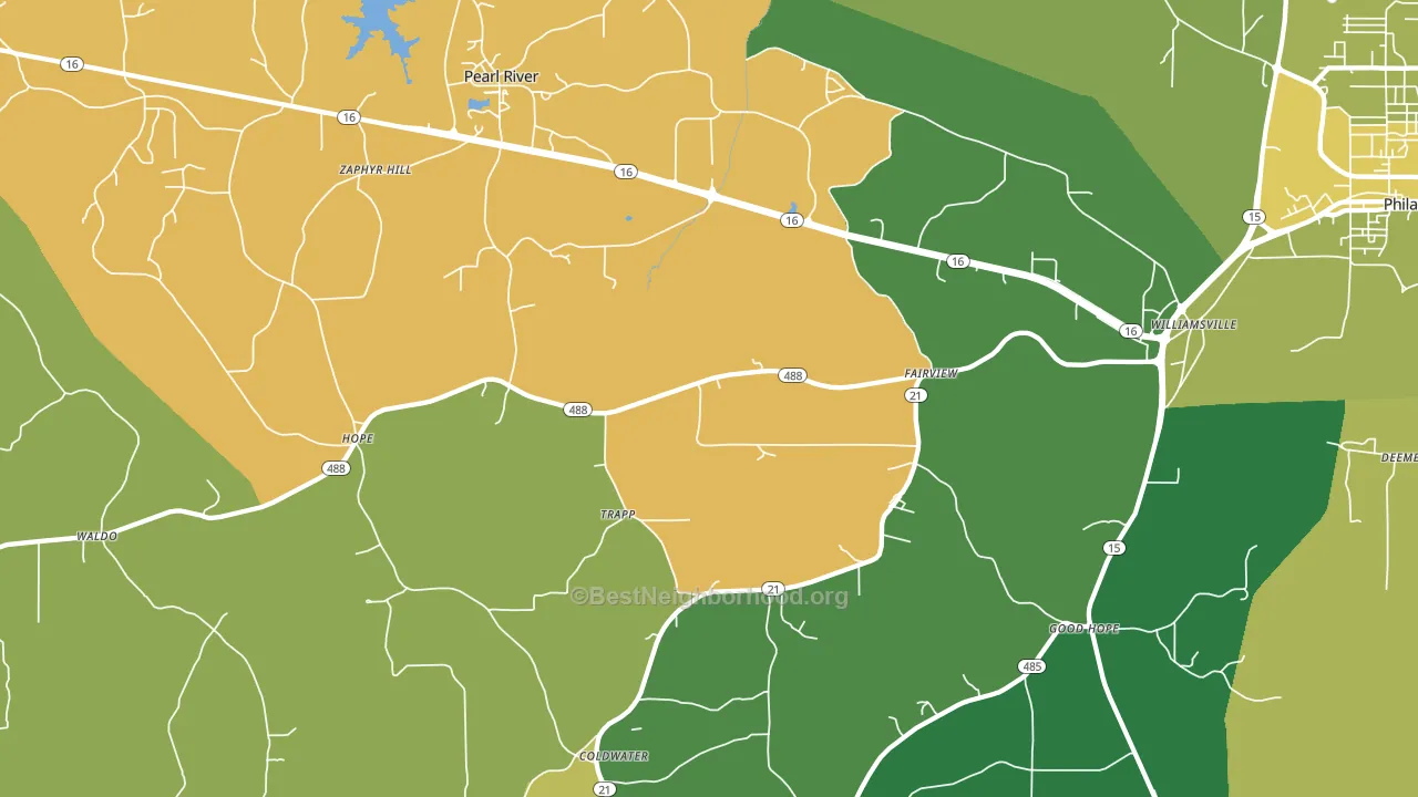 Trapp, MS block-group voter-turnout map