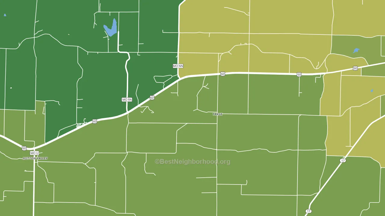 Trask, MO block-group voter-turnout map